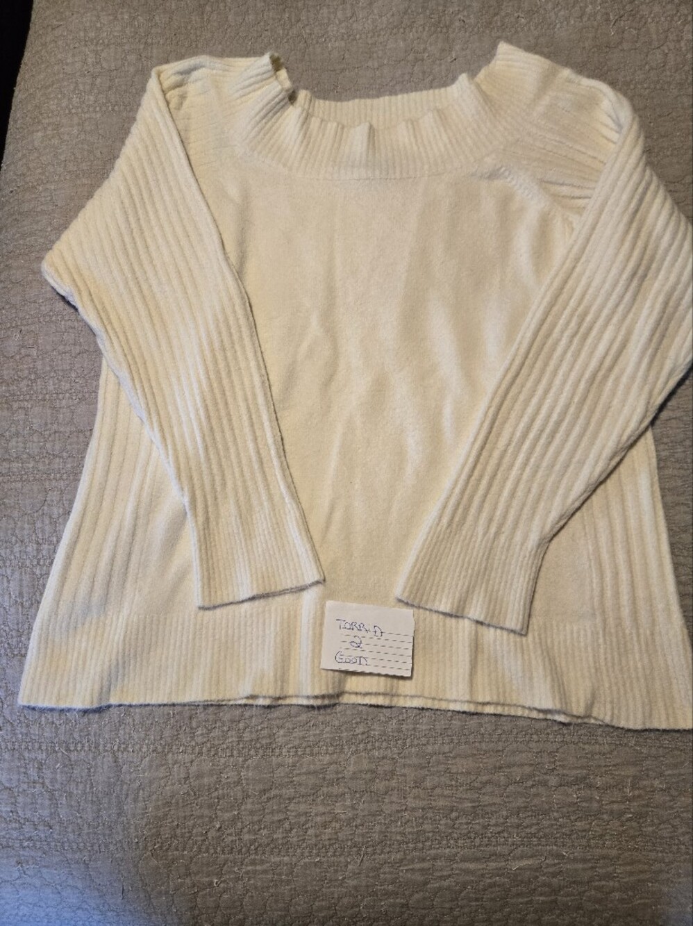 Torrid Size 2 Cream Off-the-Shoulder Ribbed Knit Sweater.